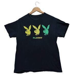 Vintage Playboy Tee Hue Heffner Bunny Bunnies Logo Magazine 90s Girls T Shirt M